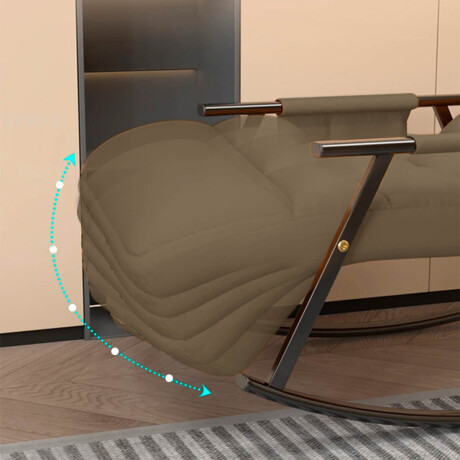 Sillón Reposera Mecedora Respaldo Ajustable Bolsillo Marron