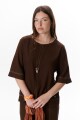 BLUSA LINO EVA MARRON