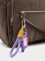 Mochila De Nylon Con Colgante marron
