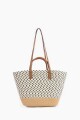 Bolso tejido combinado crudo