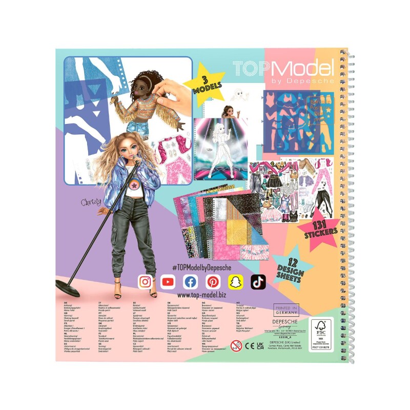 Popstar para diseñar y colorear con telas, moldes y stickers Popstar para diseñar y colorear con telas, moldes y stickers