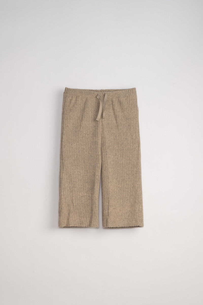 Pantalón deportivo ancho waffle - Visón 