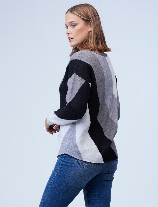 Buzo Dolman Colorblock MULTI/GRIS