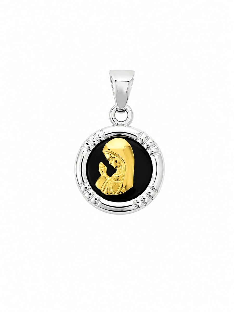Medalla Virgen niña con ónix 