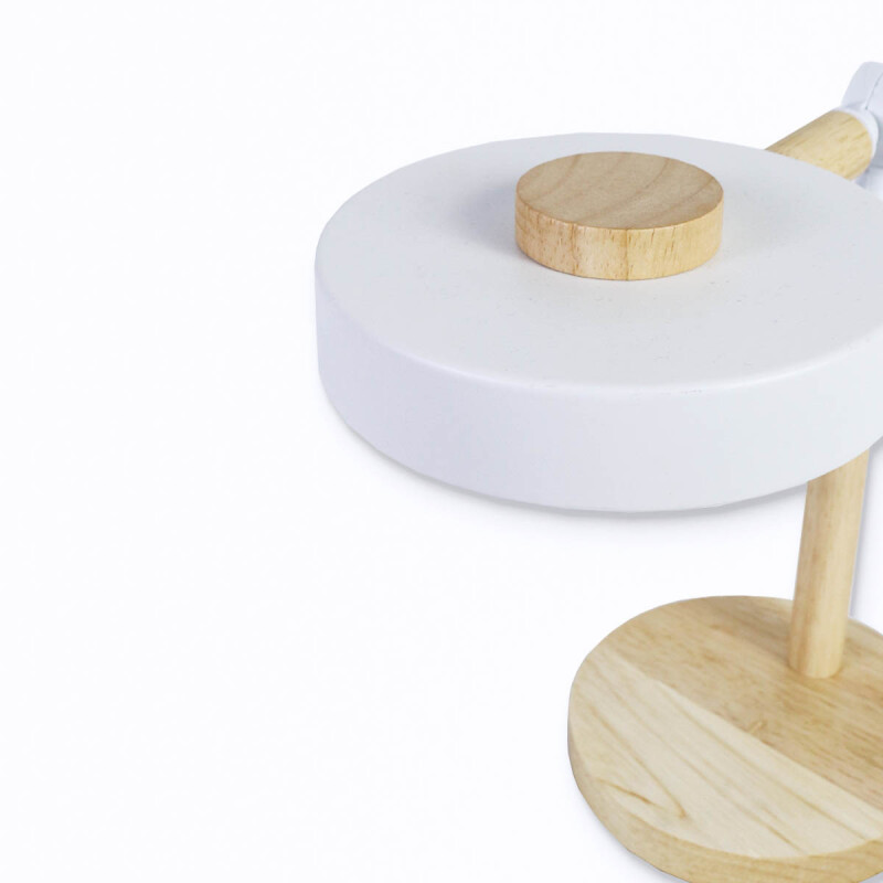 LAMPARA MESA BLANCA/MADERA Unica