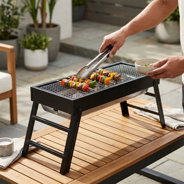 Parrilla Barbacoa Portátil A Carbón 60x22cm Parrilla Barbacoa Portátil A Carbón 60x22cm