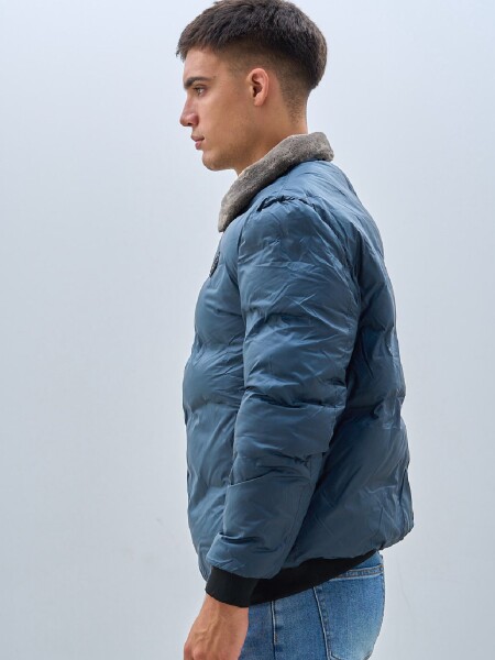 CAMPERA OXX 82261 CUELLO PIEL GRIS