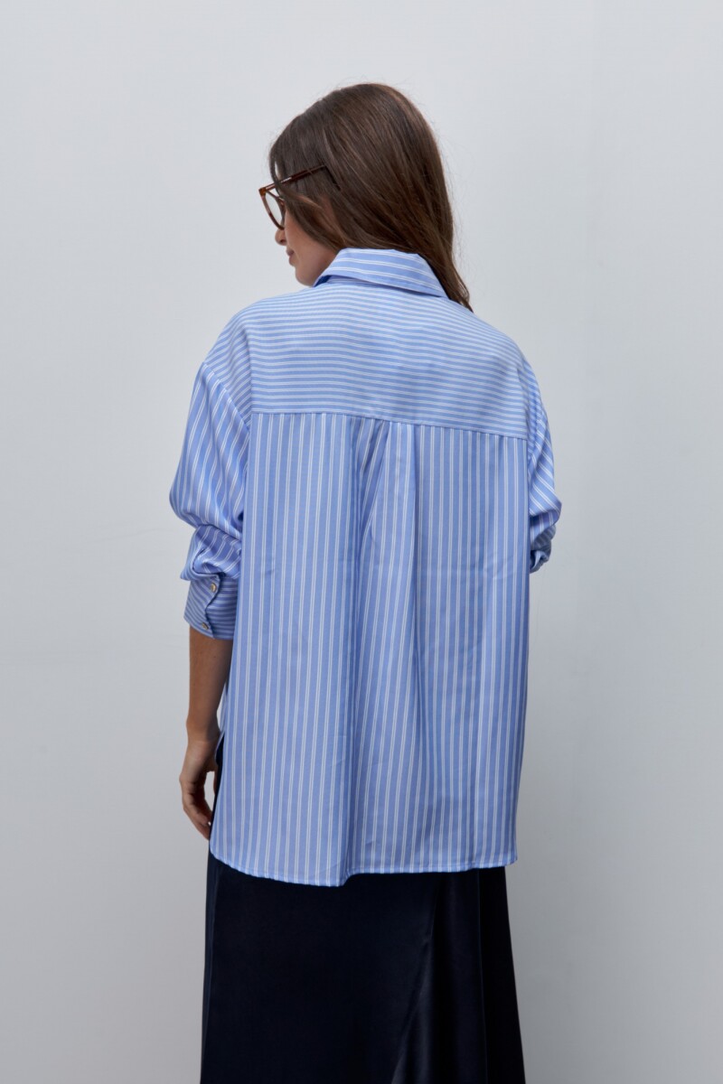 CAMISA DANAE STRIPE Azul Melange