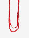 Collares Largos Canutillos Collar Largo Beads Strass - Rojo Medio