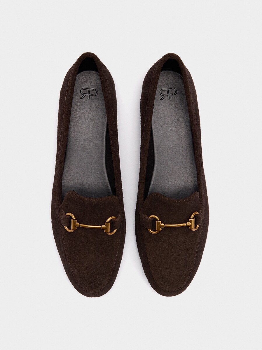 Mocasines De Piel Con Hebilla - marron 