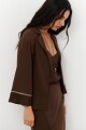 CHAQUETA LINO SATEN MARRON
