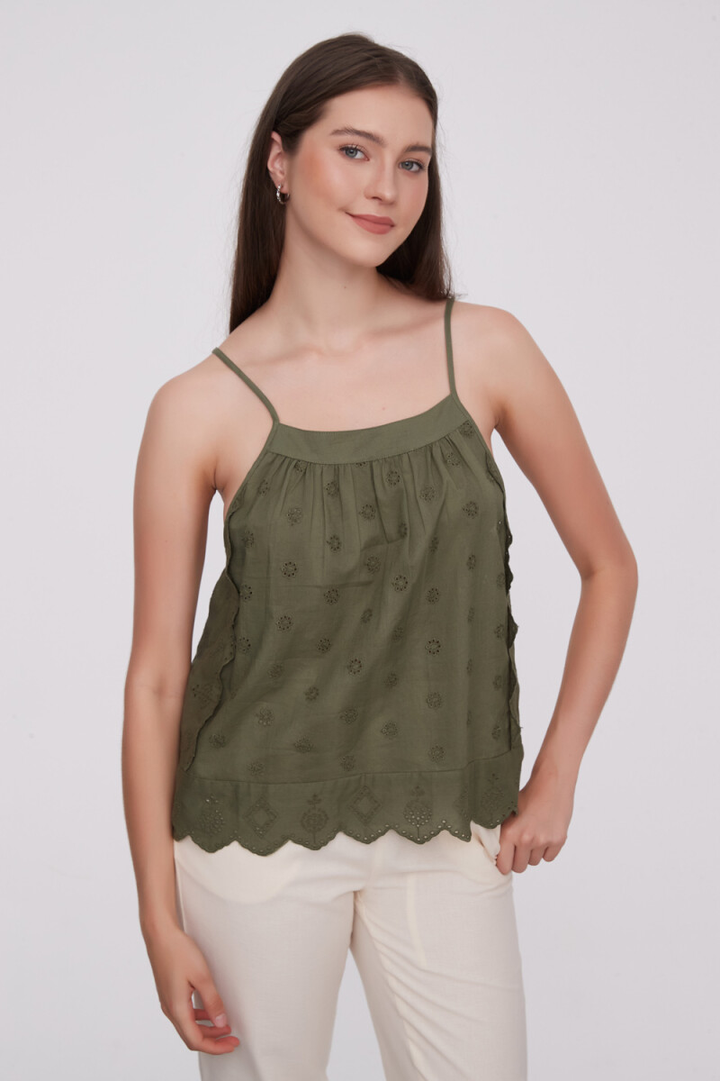 Musculosa Nikel - Verde Oliva Oscuro 