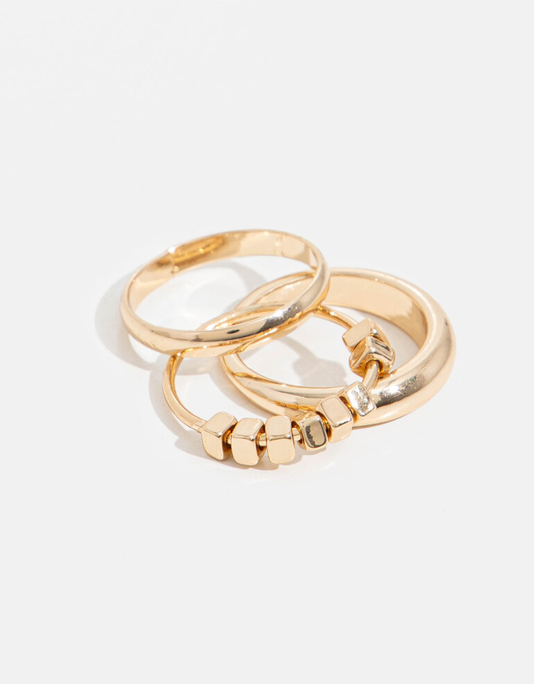 Sets Anillos Metal Set Anillos De Metal - Dorado