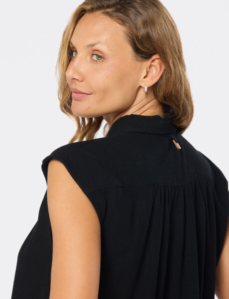 CAMISA DE LINO Negro