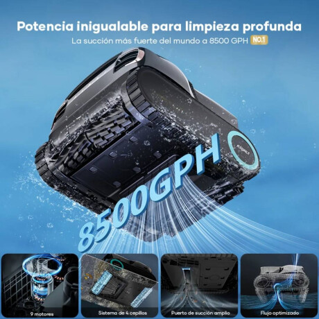 Limpiador Robot de piscina X1 Pro Max inalambrco negro/azul