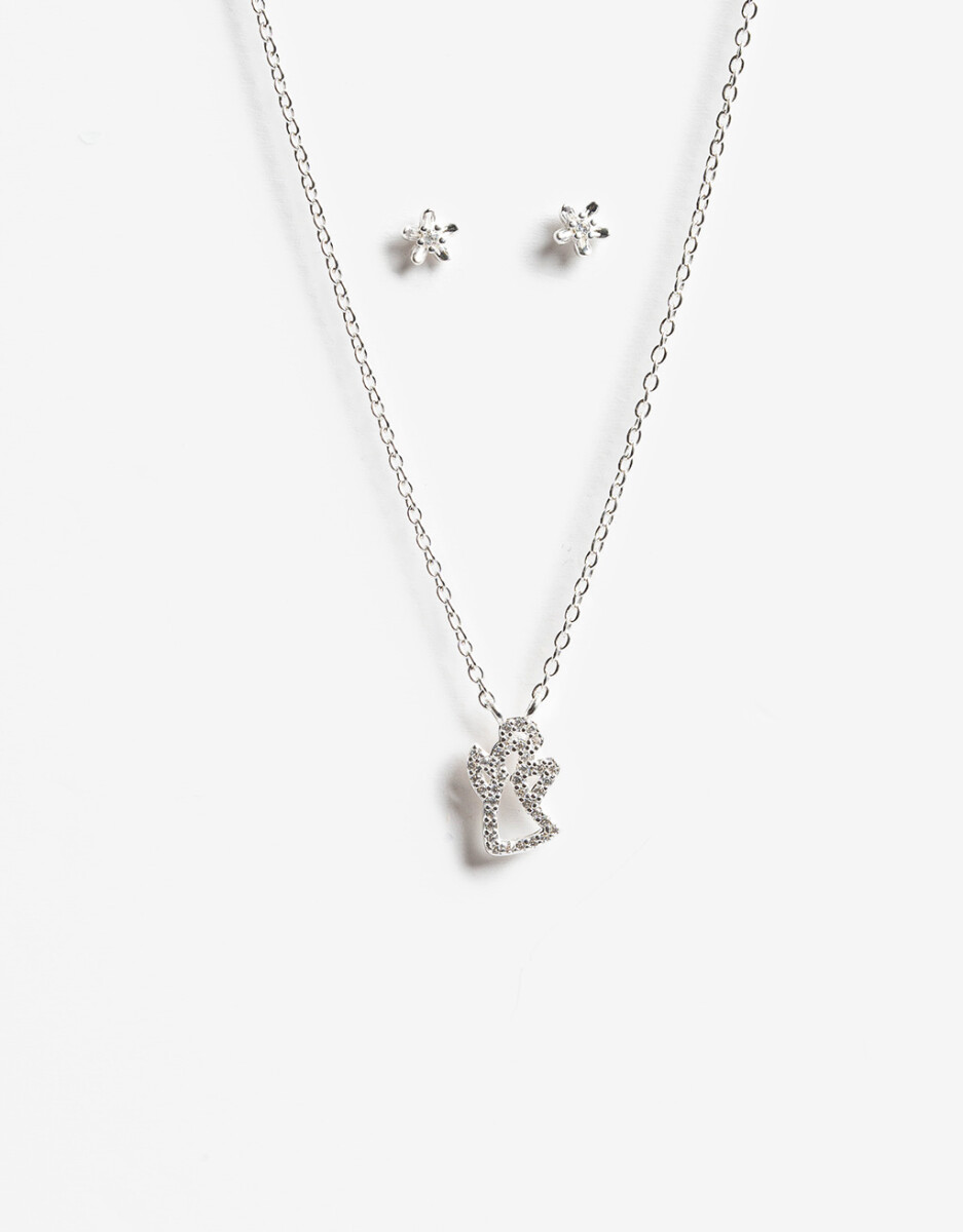 Set Aros Pasantes Y Cadena Plata 925 