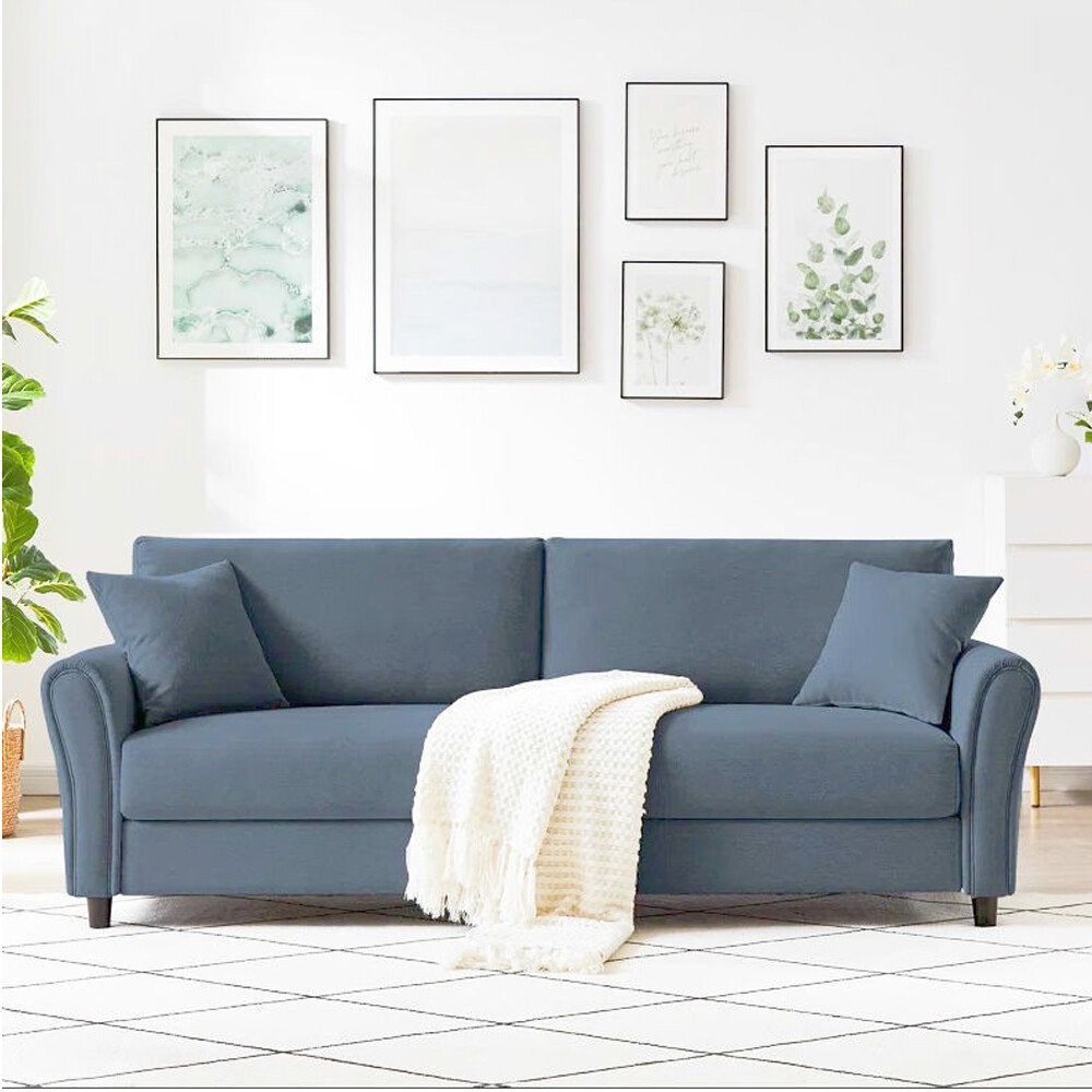 SOFÁ CAMA SILLÓN 3 CUERPOS AZUL