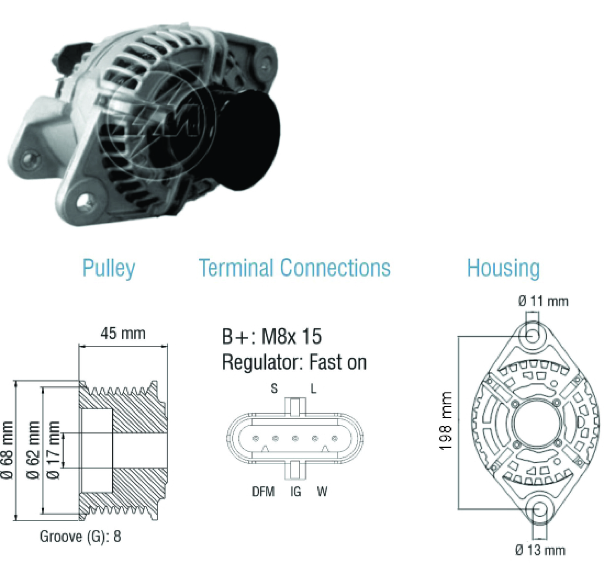 diagrama de cableado del alternador bosch