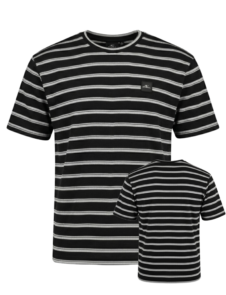 Remera O'Neill Textured Stripe Crew - Negro 