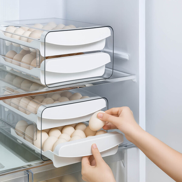 Huevera Caja Almacenamiento De Huevos Doble Capa 32 Unidades Organizador refrigerador cocina IMBACK Color Blanco Huevera Caja Almacenamiento De Huevos Doble Capa 32 Unidades Organizador refrigerador cocina IMBACK Color Blanco