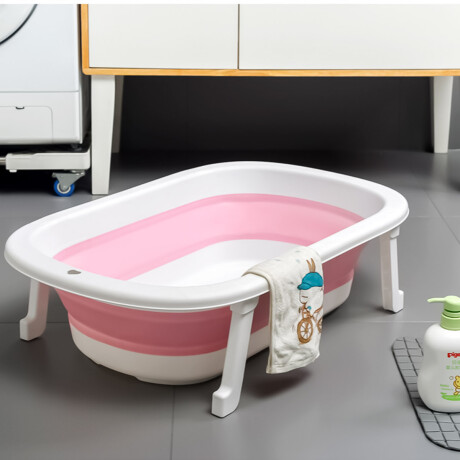 Bañito Bebé Plegable + Colchon Baby Splash Rosado