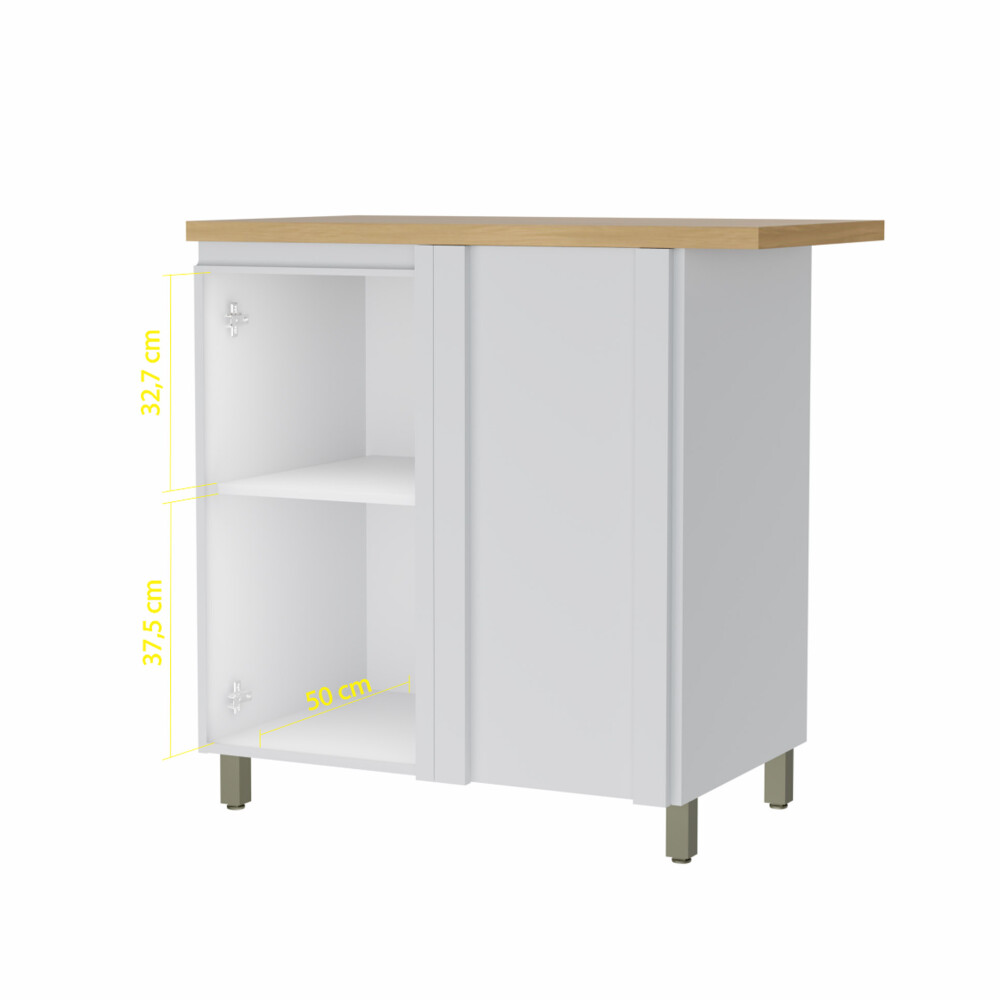 BAJO MESADA ESQUINERO 80 CM MDF BLANCO SUECIA