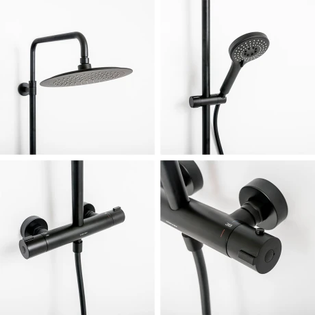 Griferia De Ducha Barral Exterior Linea Urban Up! Clever Negro Mate 000