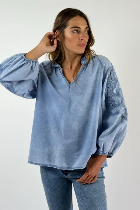 BLUSA ORIONIS celeste s/m