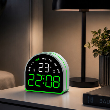 Reloj digital con indicador de temperatura Arco Verde