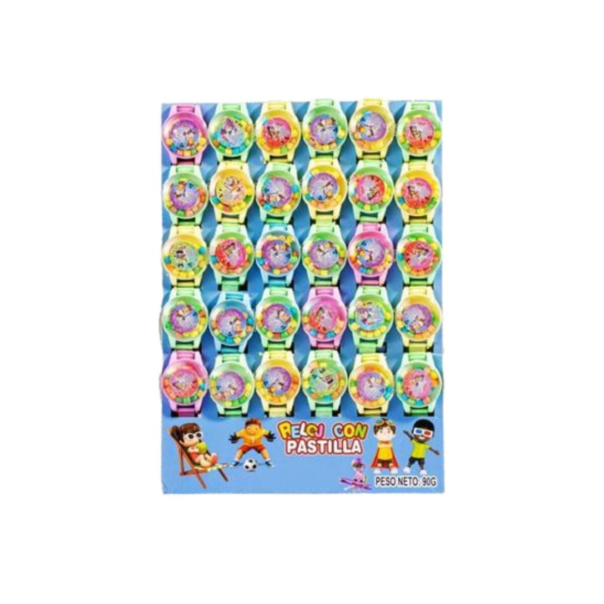 PASTILLAS JUGUETE RELOJ 90GRS 30PCS 