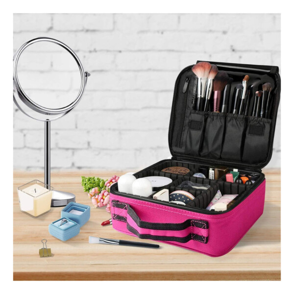 Maleta De Maquillaje Valija Organizadora Maletín Cosmetico Variante Color Rosa