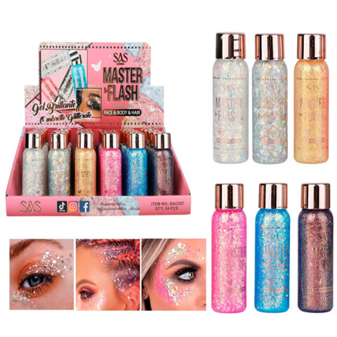 Gel con glitter para rostro y cuerpo Azul