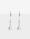 Aros Colgantes Cortos Perla Aros Colgantes Cortos Plata 925 - Plateado