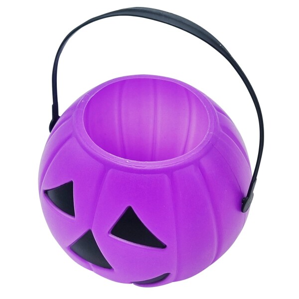 Tacho Portacaramelos Halloween Calabaza Golosinas Disfraz Ax Variante Color Violeta