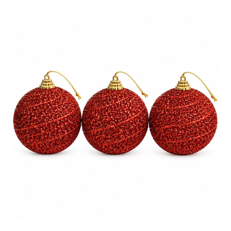 Esferas Navideñas Rojas con Destellos x 3 Esferas Navideñas Rojas con Destellos x 3