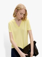 Camiseta Básica Cuello Pico amarillo