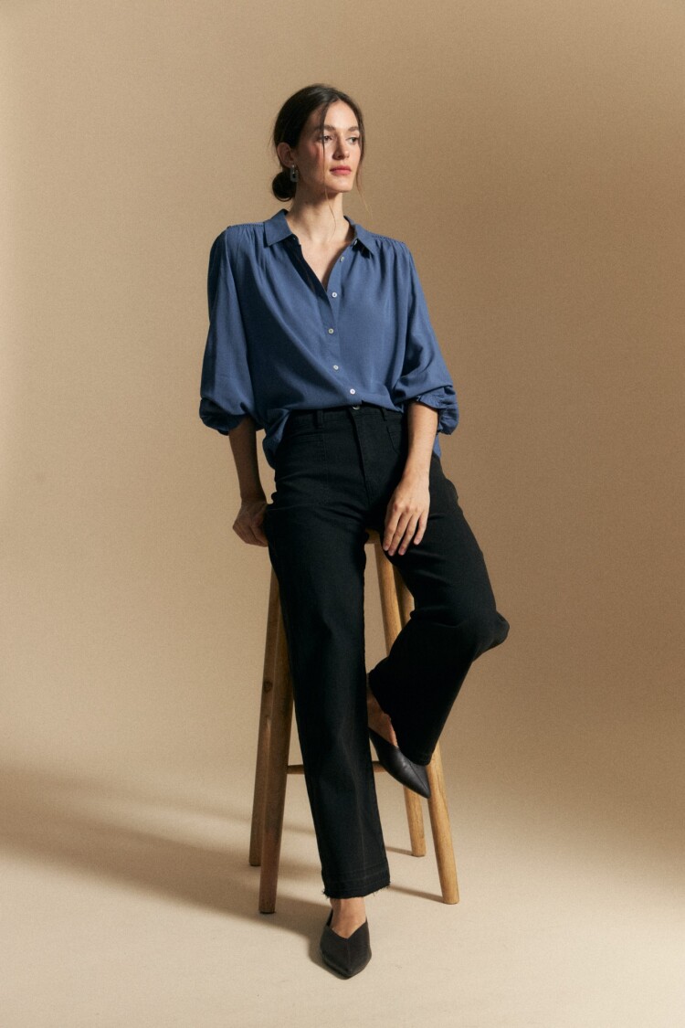 CAMISA IWA Azul Grisaceo