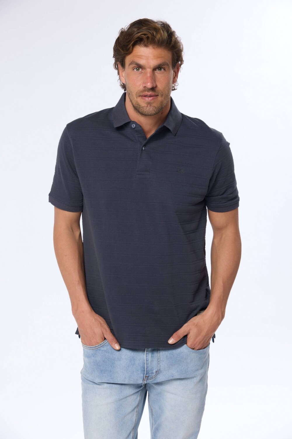 REMERA POLO LISA Azul