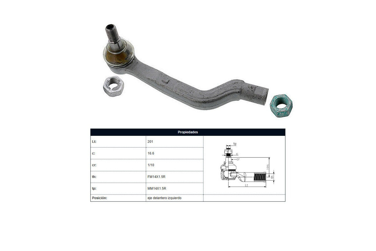 Puntero Mercedes Benz B 200 (W245)/B 180 (W245)/A 150 (W169)/A 160 (W169) 03-13 Izq Puntero Mercedes Benz B 200 (W245)/B 180 (W245)/A 150 (W169)/A 160 (W169) 03-13 Izq