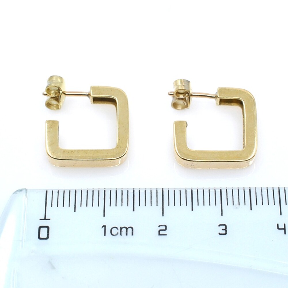 Aros cuadrados en oro 18k amarillo Aros cuadrados en oro 18k amarillo