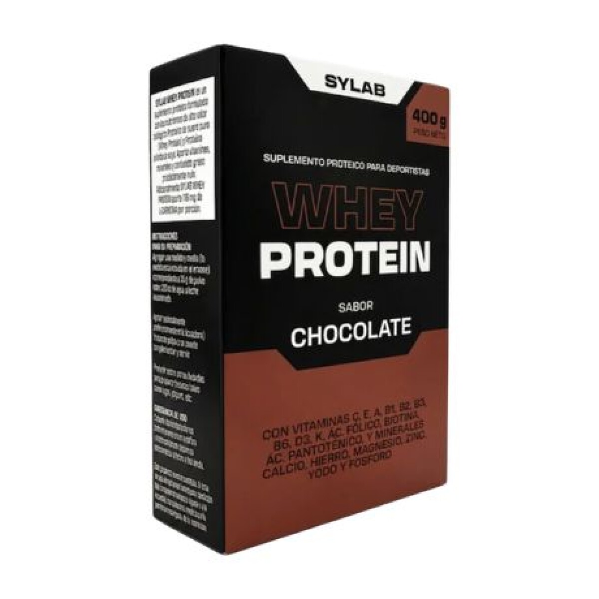 Whey Protein con Vitaminas 400g SYLAB - Sabor Chocolate 
