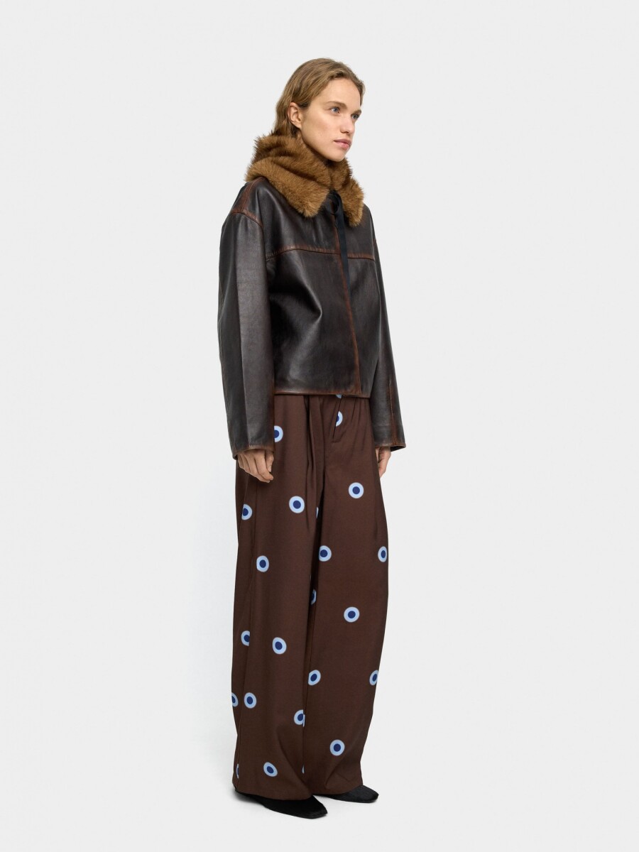 Pantalón Fluido Estampado De Círculos multicolor