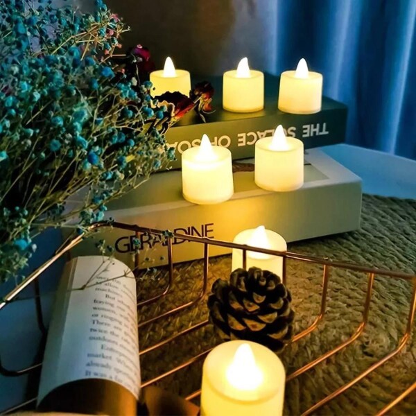 Velas Velitas Luz Led Pila Pack 24 Unidades Decorativo Velas Luz Led Pila Pack X24 Decoracion Souvenir Fiesta 3,5