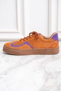 Zapatilla Gamuza Cuero Ocre