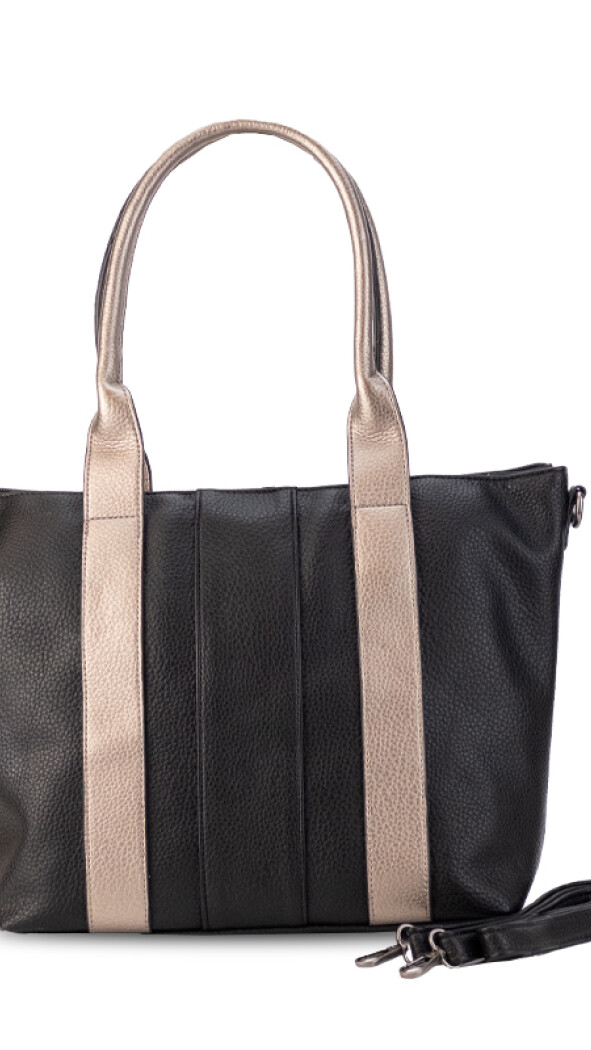 CARTERA POLA NEGRO Y PELTRE