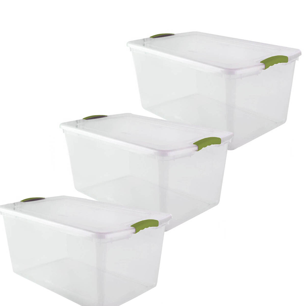 Set x3 Caja organizadora 61 lts Wenbox - TRANSPARENTE 