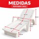 Reposera sole Set X2 para jardin con posiciones BLANCO