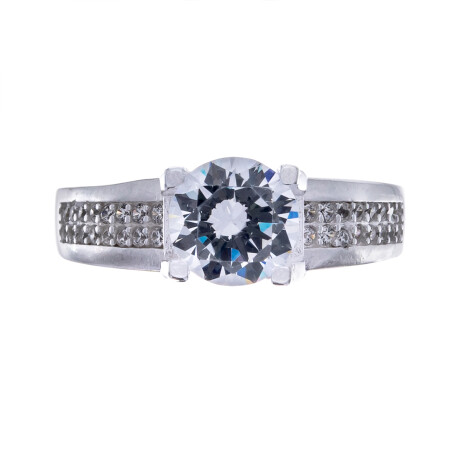 Anillo de plata 925 con circonias, SOLITARIO. Anillo de plata 925 con circonias, SOLITARIO.