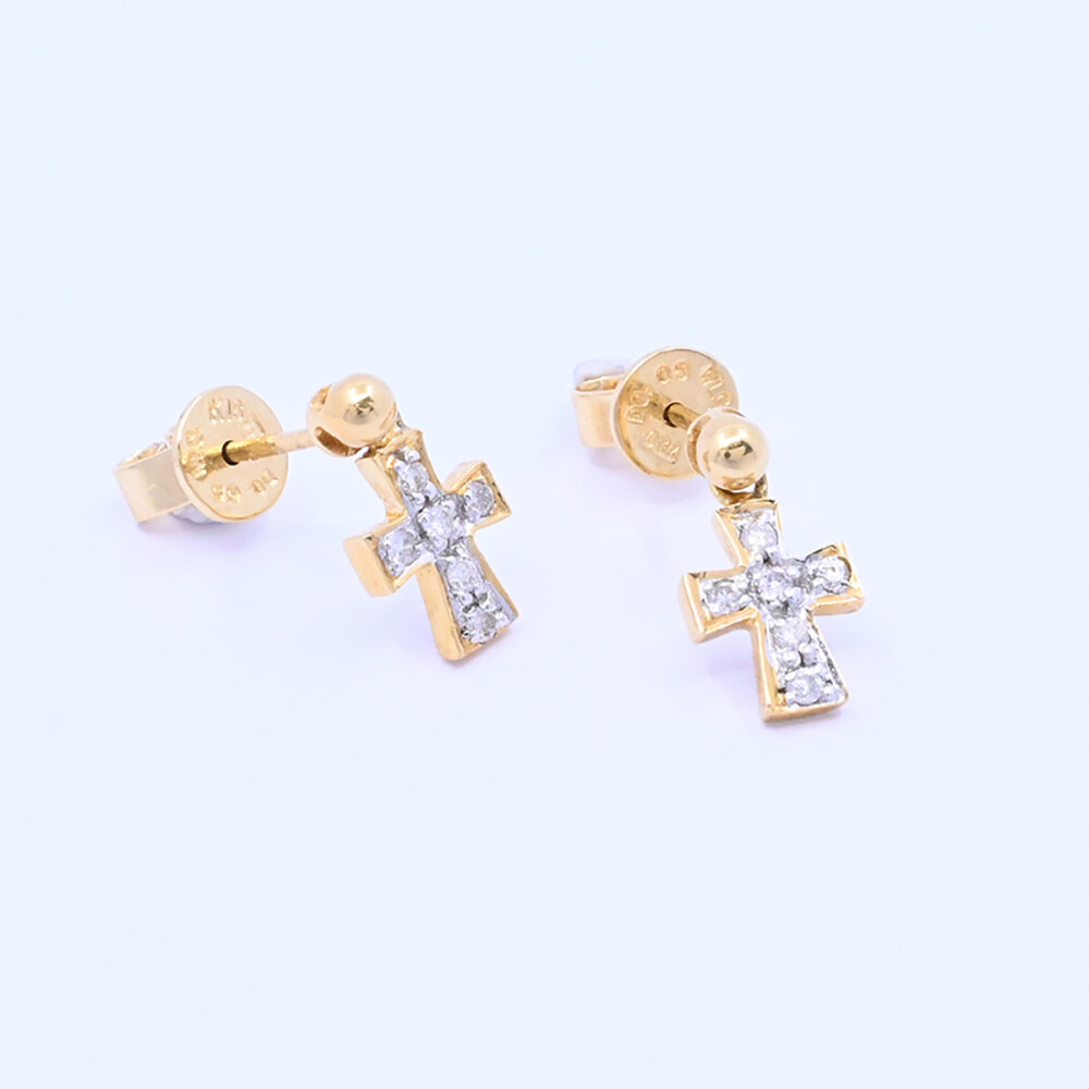 Caravanas oro 18k y brillantes Caravanas oro 18k y brillantes