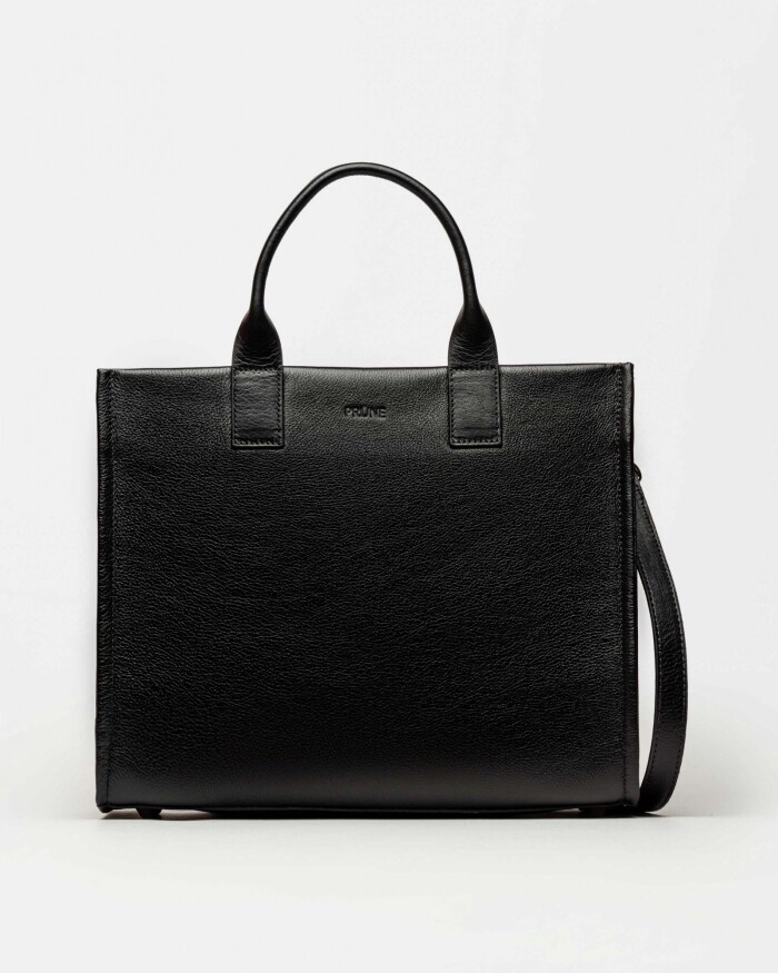 Cartera de mano Capri en cuero vegetal liso Negro